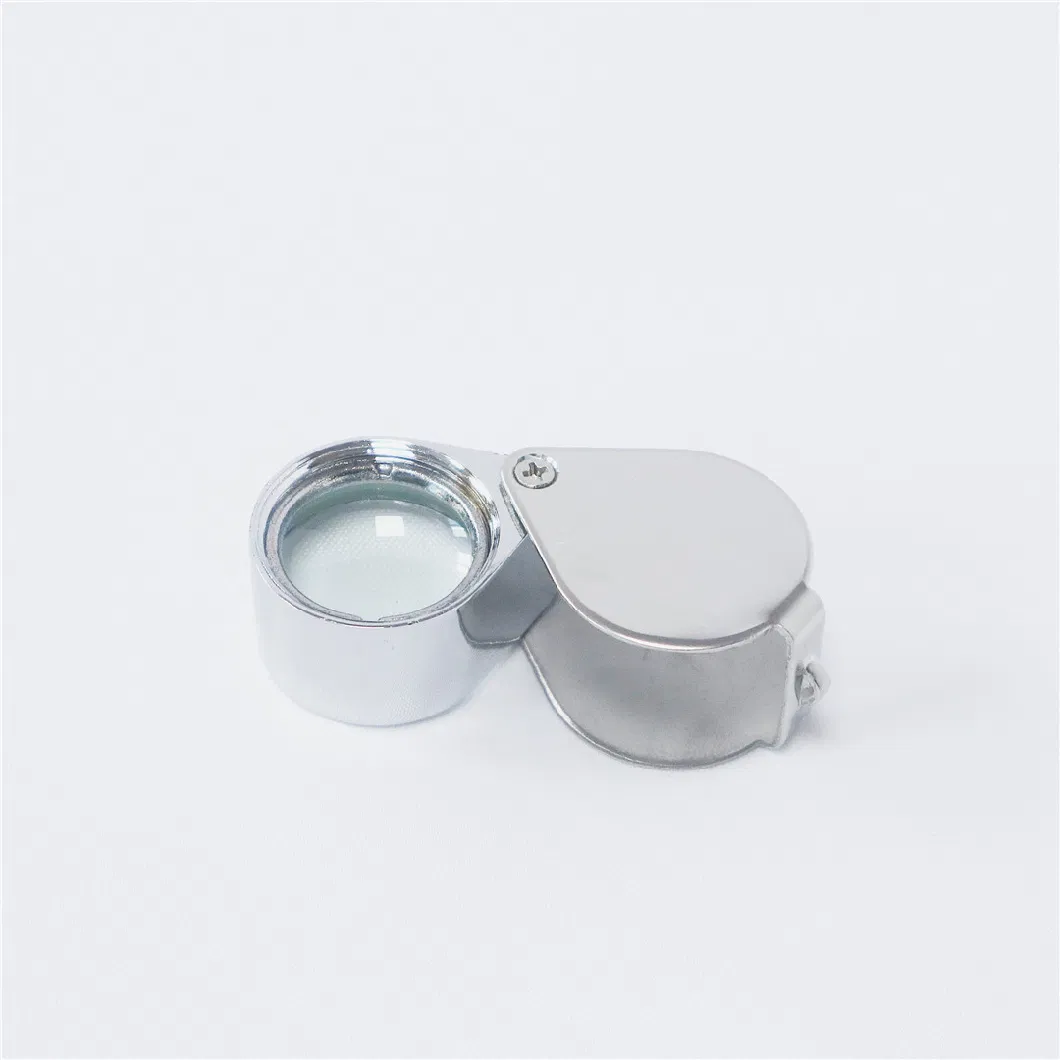 10X All-Metal Silver Foldable Jewelry Magnifier Mg55367