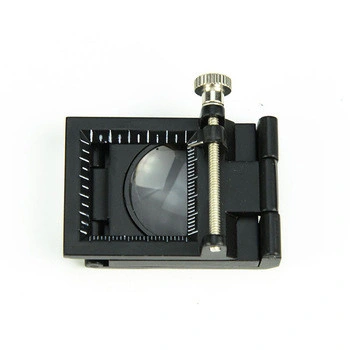 Mini Three-Folding Zinc Alloy Magnifier Magnifying Glass with Scale for Textile