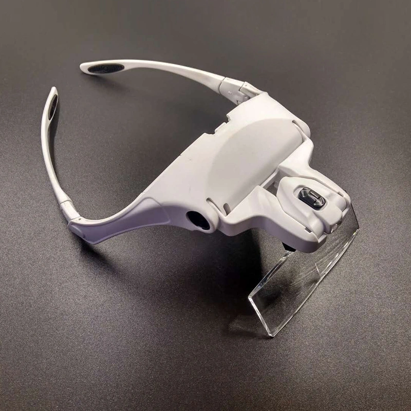 1.0X, 1.5X, 2.0X, 2.5X, 3.5X Hands Free Head Mount 2LED Head Wearing Eyeglass Magnifer for Close Work, Jewelry, Watch Repair, Arts, Craft, Reading