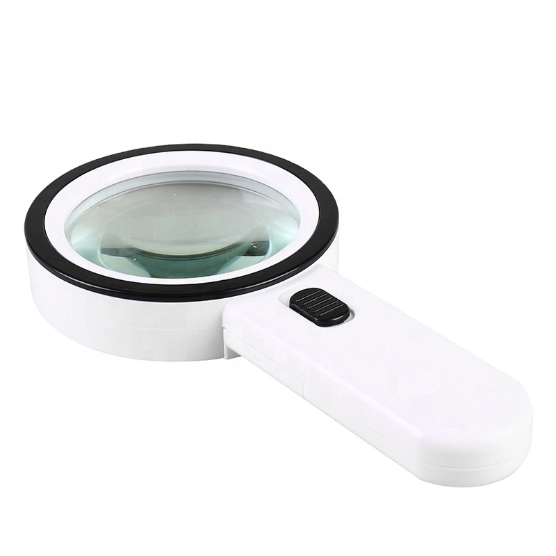 30X Handheld Large Magnifying Glass 12 LED Illuminated Lighted Magnifier