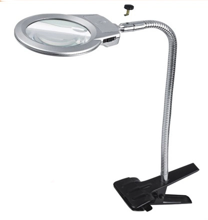 2X 5X 2LED Lights Clip-on Lamp Magnifier Magnifying Glass (BM-MG2036)