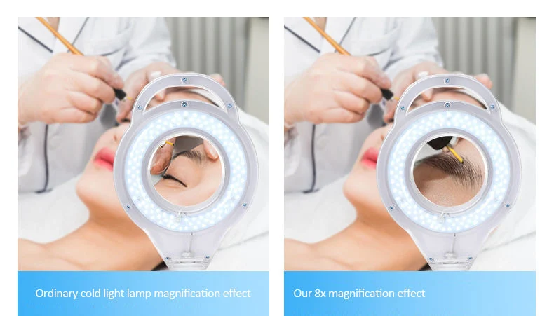 8X Magnifying Floor Magnifier Glass Lamp LED Light with Magnifying Glass for Eyelash Extension Aesthetics