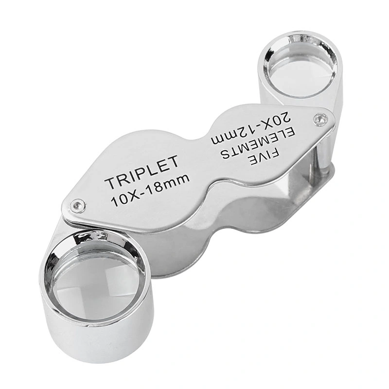 10X/20X Mini Jeweler Loupe Optical Glass Magnifier Metal Frame (BM-MG6031)