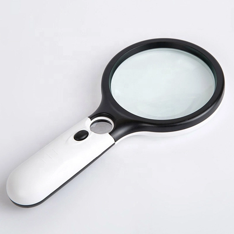 3X 45X Handheld Illuminated Magnifier Glass with 3 LED Light