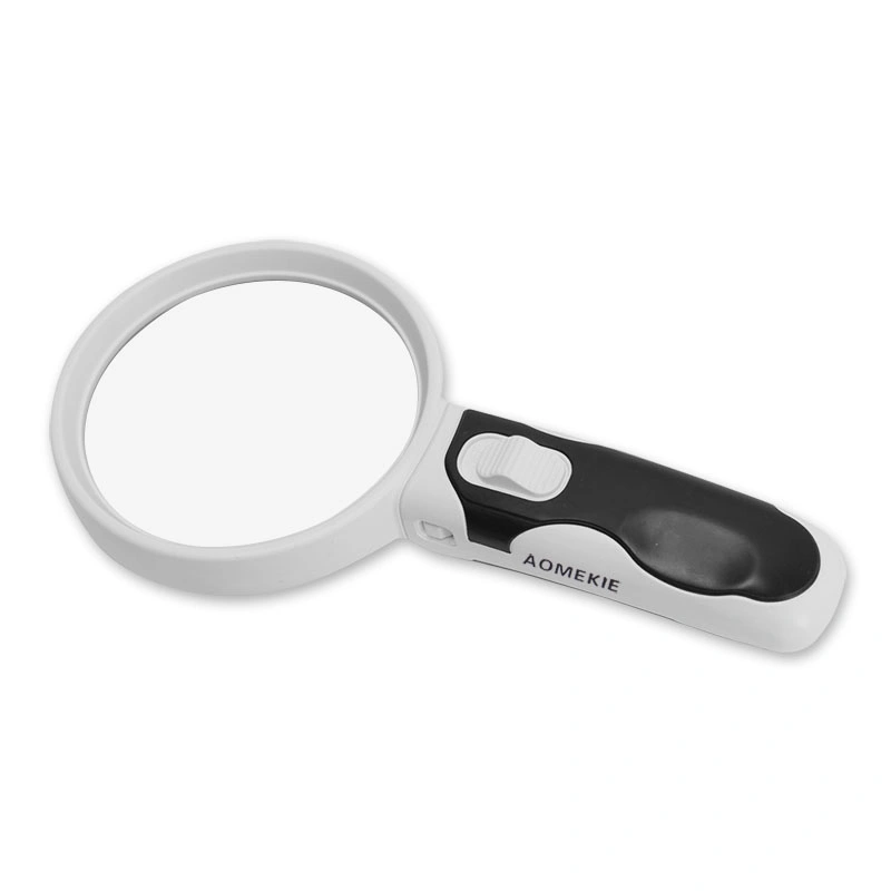 Interchangeable 2.5X/5X/16X Handheld Magnifier 2 LED Magnifying Glass Map Book Reading Magnifier Jewelers Loupe (BM-BG3006)