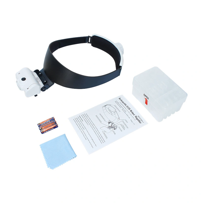 Bracket Headband Eyeglass Magnifier with 3 LED Illumination Magnifying Glass for Reading Repair Optical Lens (BM-MG5038)
