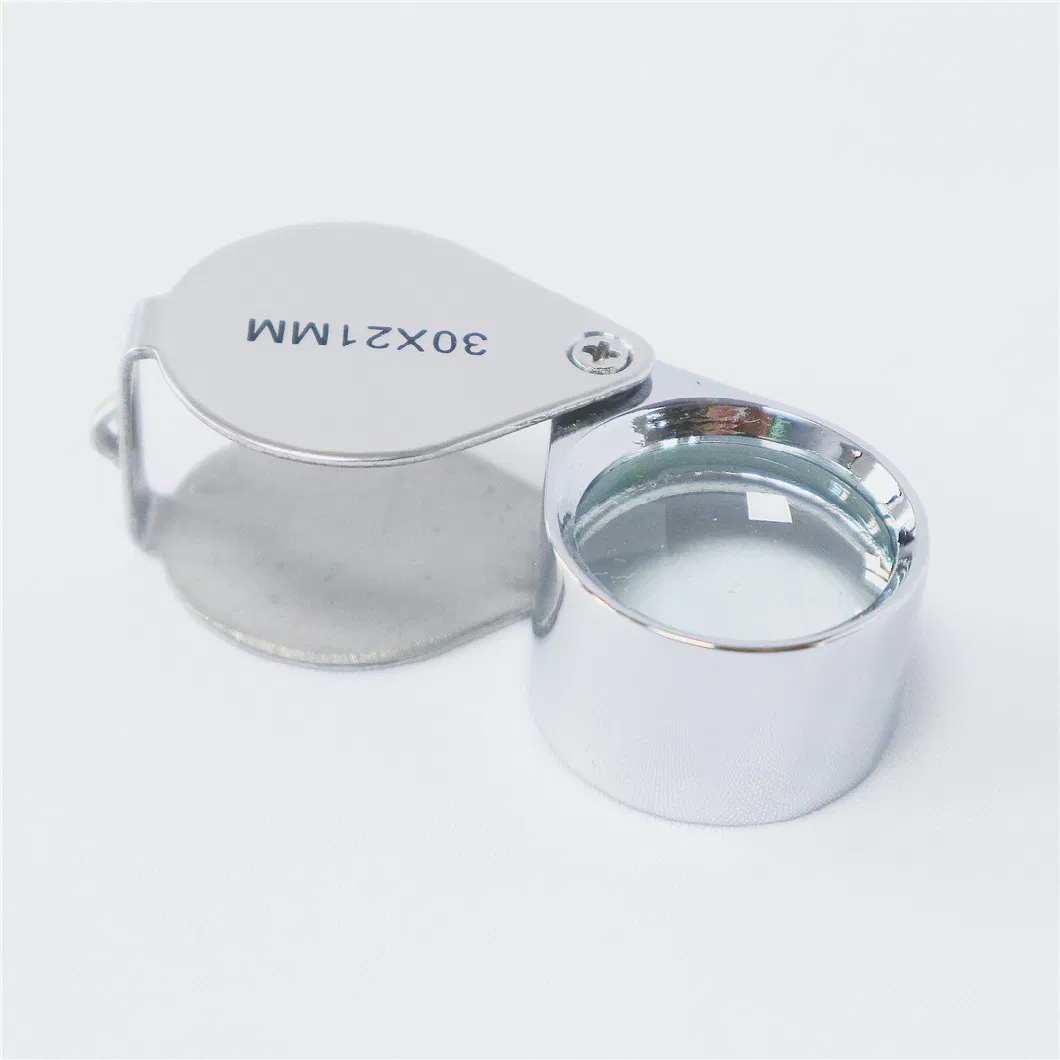 10X All-Metal Silver Foldable Jewelry Magnifier Mg55367