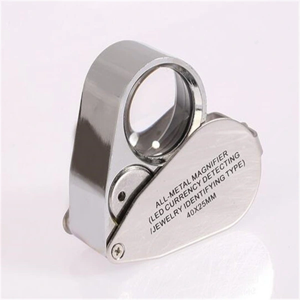 Portable 40X Jewelry Magnifier Loupe, Folding Pocket Mini LED Jewelry Magnifier Lamp/Lens with Light (EGS-9893)
