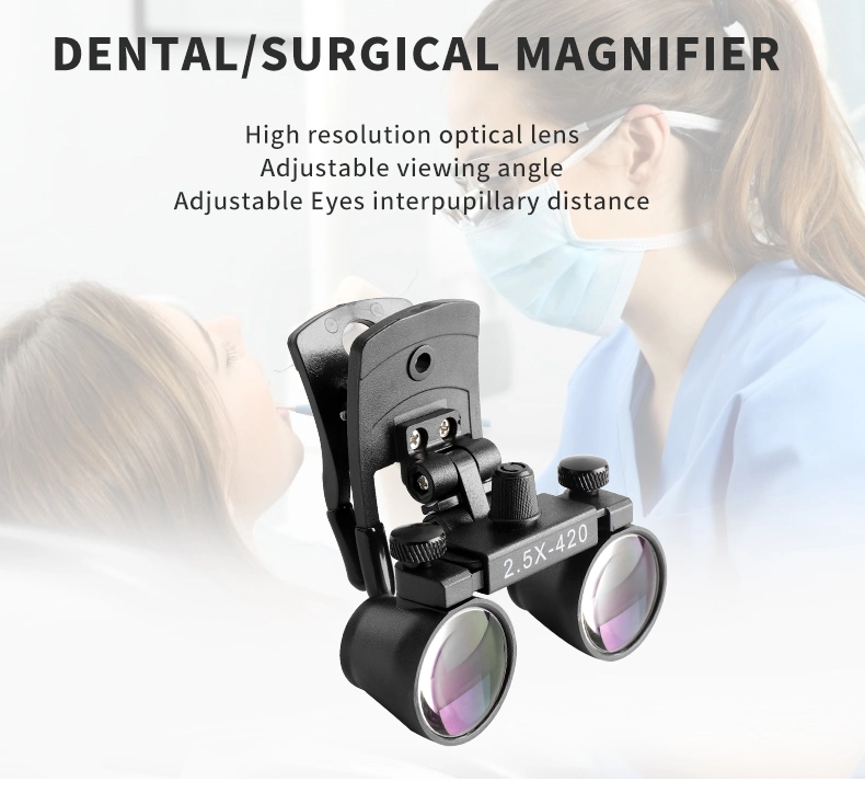 Medical Equipments 2.5X Teeth Clip Dental Magnifier with Clip-on Clamp Clinical Dentist Surgery Loupes