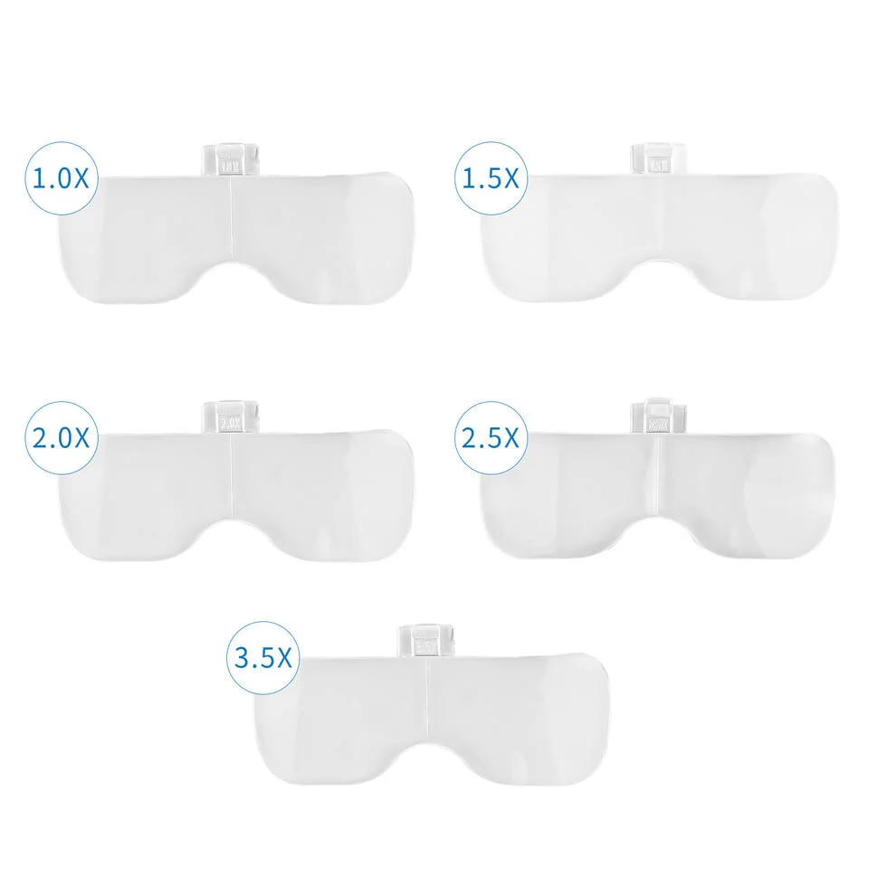 New Rechargeable 4LED Eyeglasses Bracket/Headband Interchangeable Magnifier Head Wear Magnifying Glass