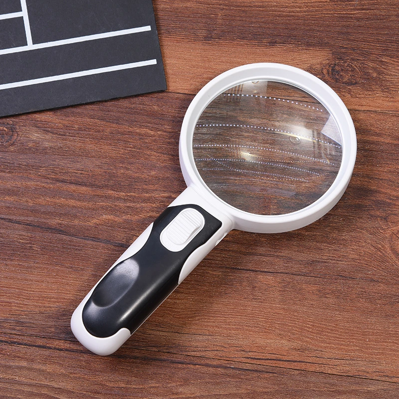 Hot Selling LED Illuminated Different Lens Lighted Magnifier Handheld Magnifying Glass