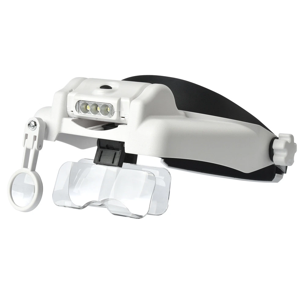 New Rechargeable 3LED Headband Magnifier for Inspection, Repairing and Reading