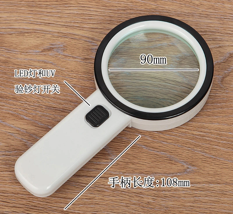 Handheld 30X Magnifier with Light for Macular Degeneration, Reading Newspaper