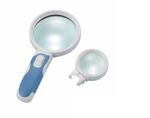 Interchangeable 2.5X/10X Handheld Magnifier 2 LED Magnifying Glass (BM-BG2010)