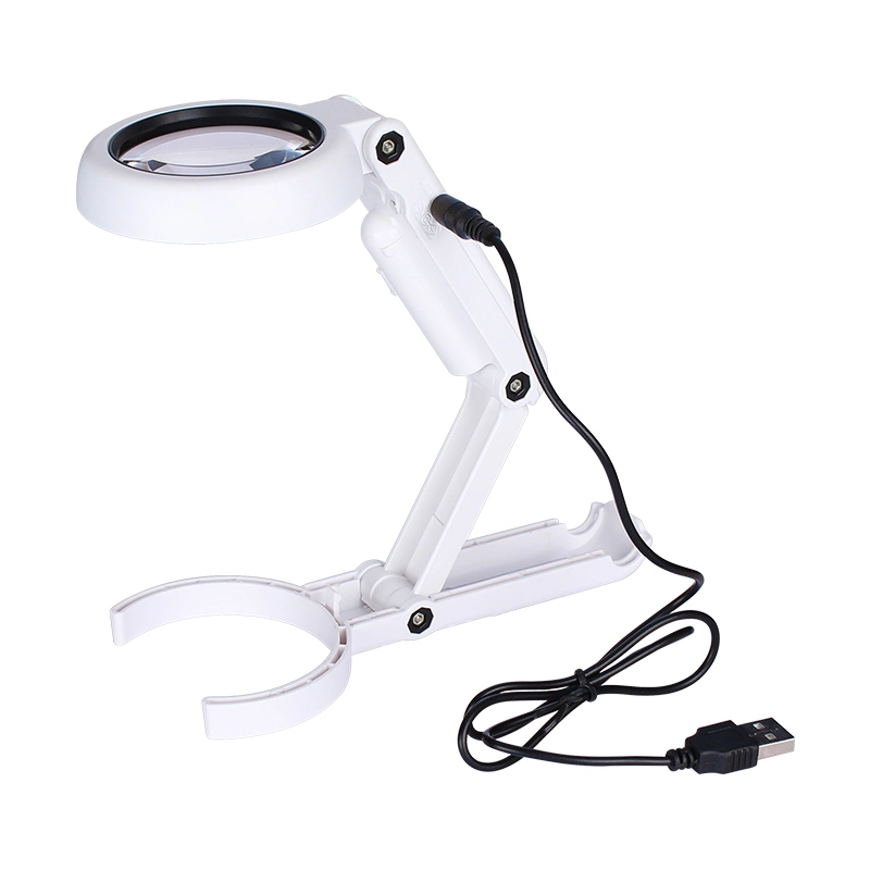 11X LED Light Foldable Handheld Desk Type Multi-Function USB Magnifier with Stand (BM-MG4211)