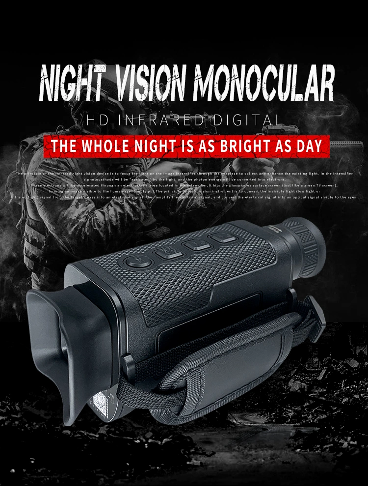 Night Hunting Digital Instrument Infrared Digital Zoom 8X Night Vision Monocular Telescope