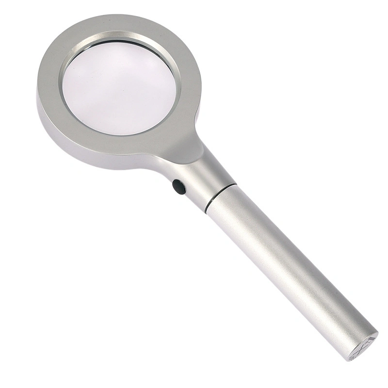 Reading 8 LED Lamp Handheld Magnifier 5X Optical Magnifying Glass with Light