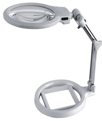 2.5X Tabletop Folding Magnifier Lamp Glass with LED (BM-MG2002)