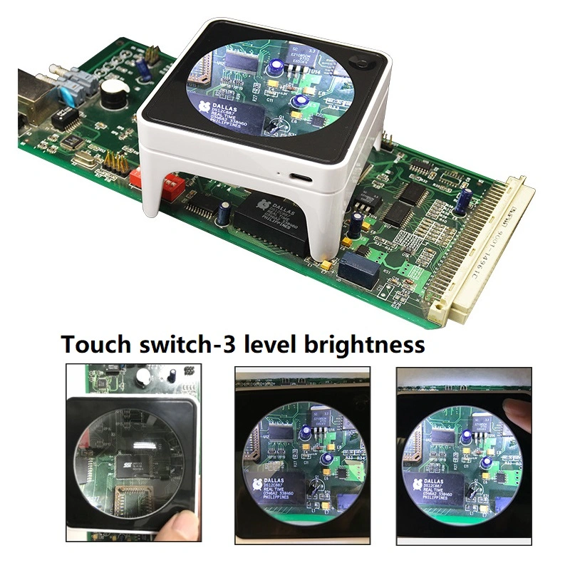 Factory High Quality Square Magnifier with Dimmable LED Light with Rechargeable Lithuim Battery