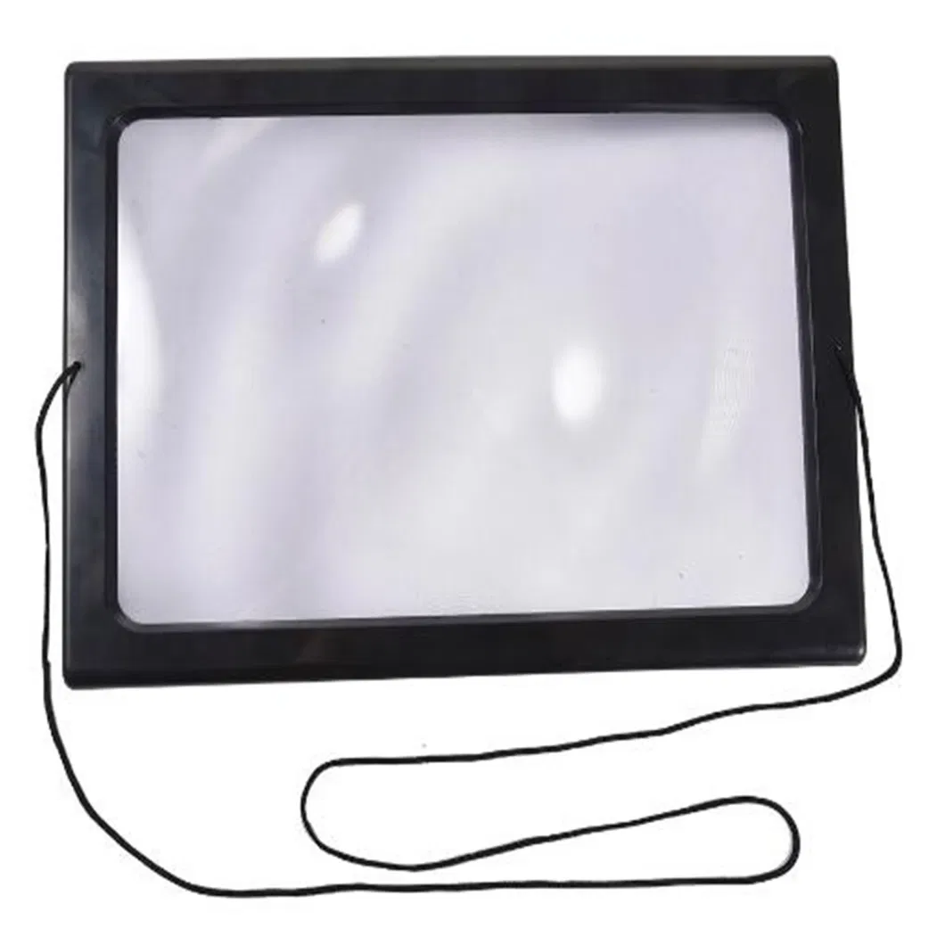 Black PVC ABS Creative LED Desktop Full Page Magnifiers