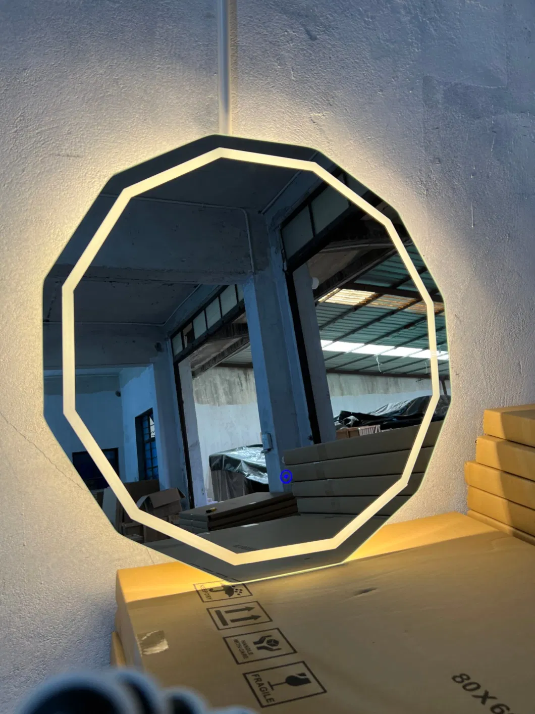 Half Moon Round Mirror Irregular Decorative Circle Mirror