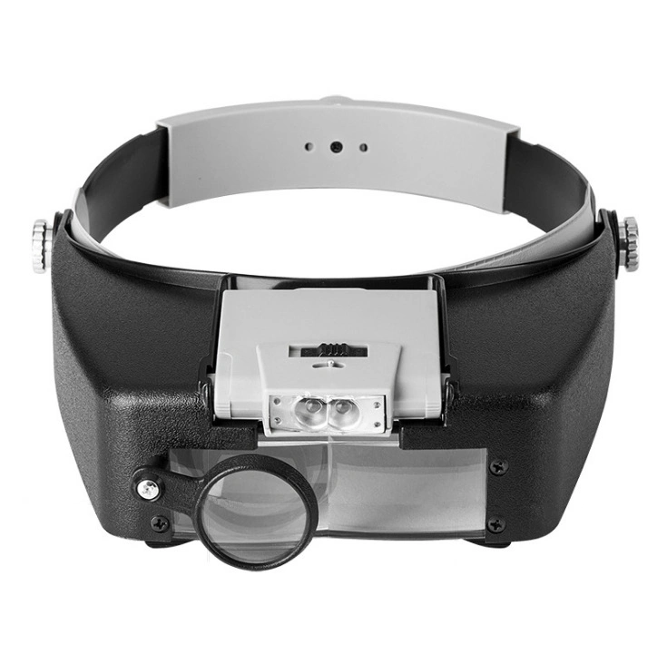 2LED Light Head Magnifier with One Additional Small Lenses