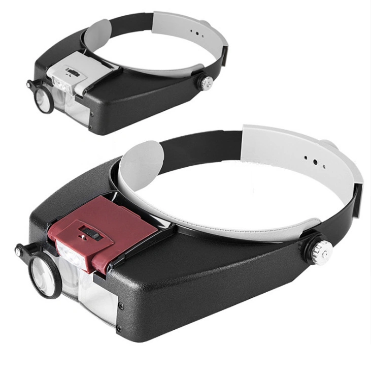 2LED Light Head Magnifier with One Additional Small Lenses