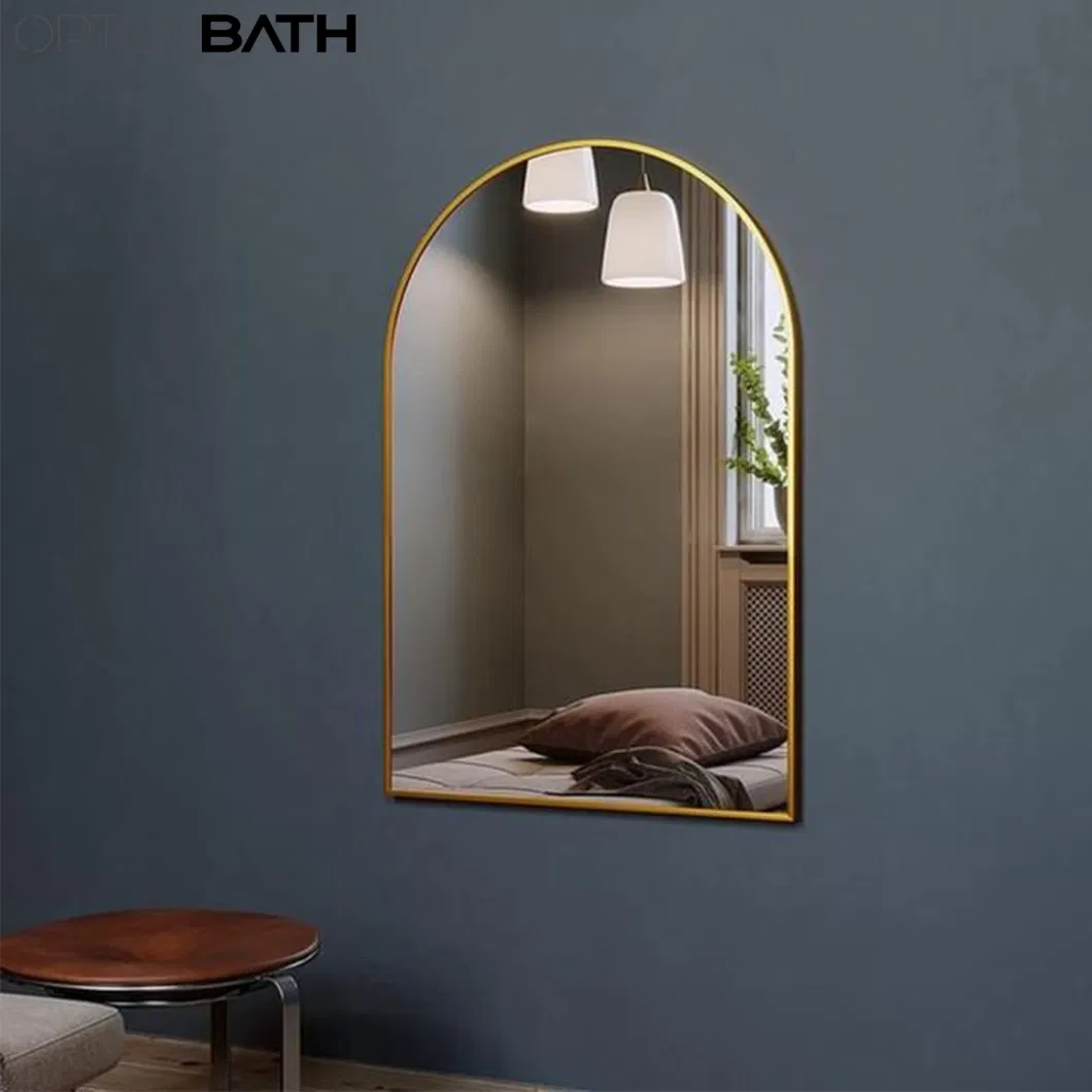 Ortonbath Gold 20&quot;X30&quot; Arched Wall Mirror, Vanity Mirror, with Metal Frame, for Bathroom, Bedroom, Entryway, Modern &amp; Contemporary Arch Top Wall Mirror