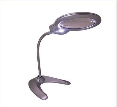 Metal Hose Desktop Bench LED Magnifier Illuminated Magnifying Glass