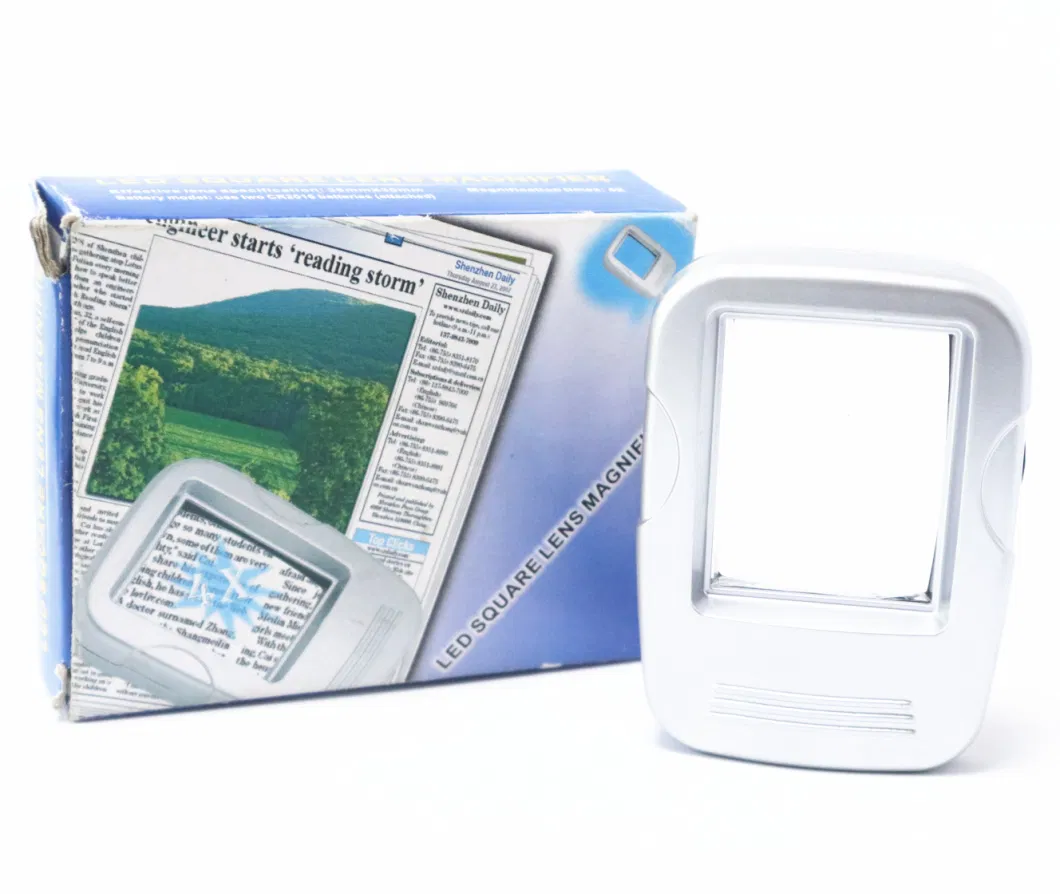 Portable 4X Acrylic Reading Magnifier Mg4b-1 with Rectangular Magnifier