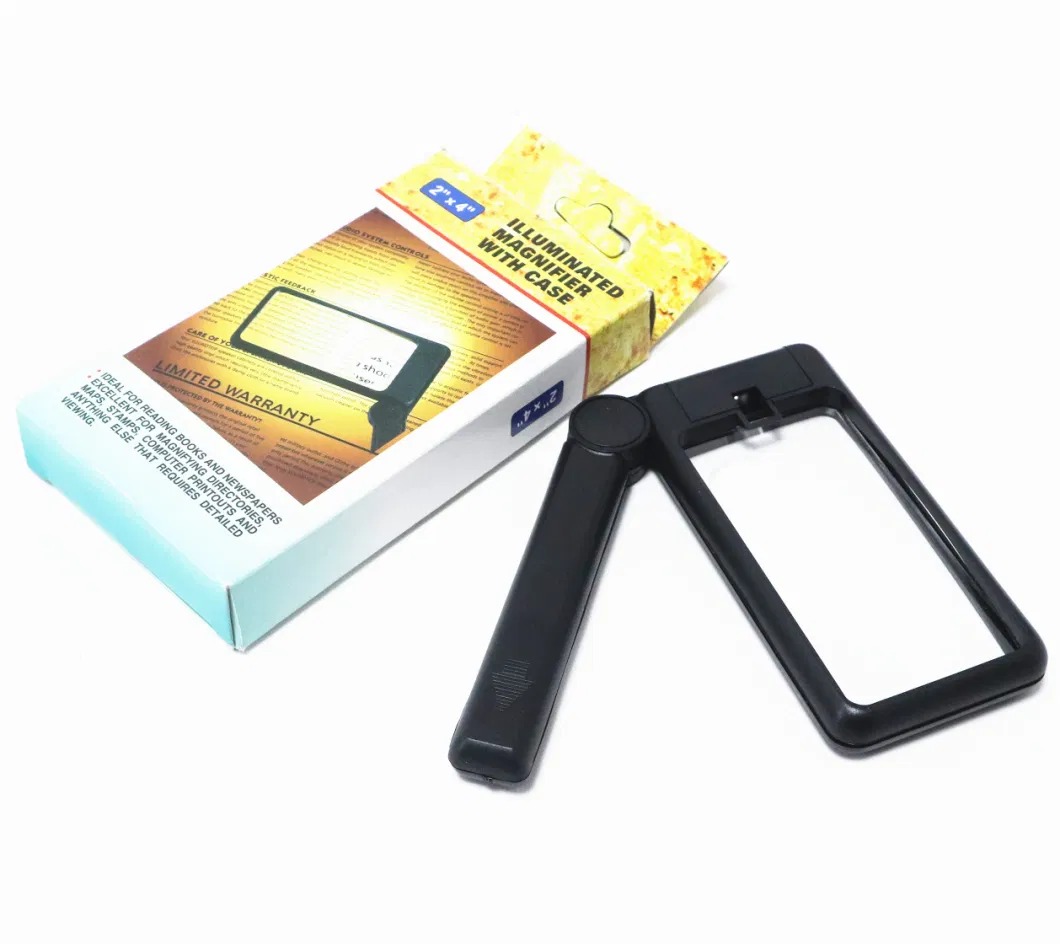 Handheld Folding Rectangular Magnifier Glass Mg84027 Portable Magnifier