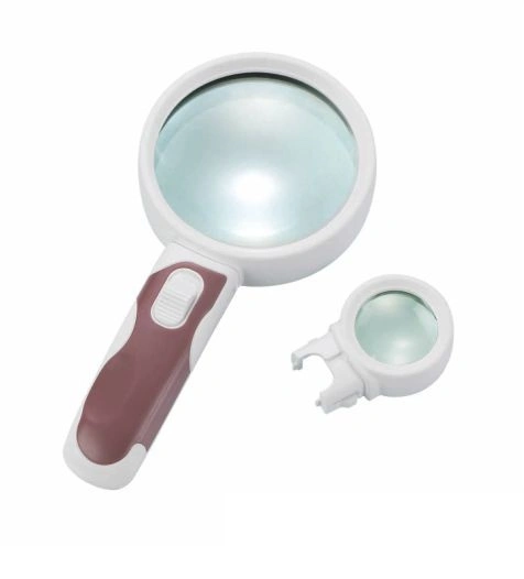 Interchangeable 2.5X/16X Handheld Magnifier 2 LED Magnifying Glass (BM-BG2009)