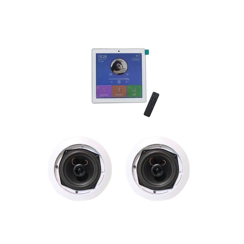 Sh1025 Smart Home Audio System! 2 Channels Bluetooth Wall Amplifier with Touch Screen+ 5 Inch Ceiling Speaker Set