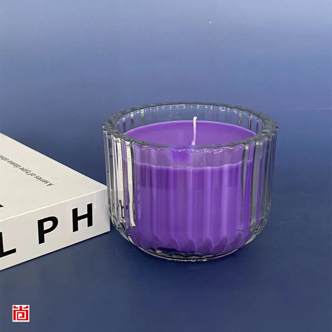 Marvellous Popular Glass Candle Holder with Stripes for Decor