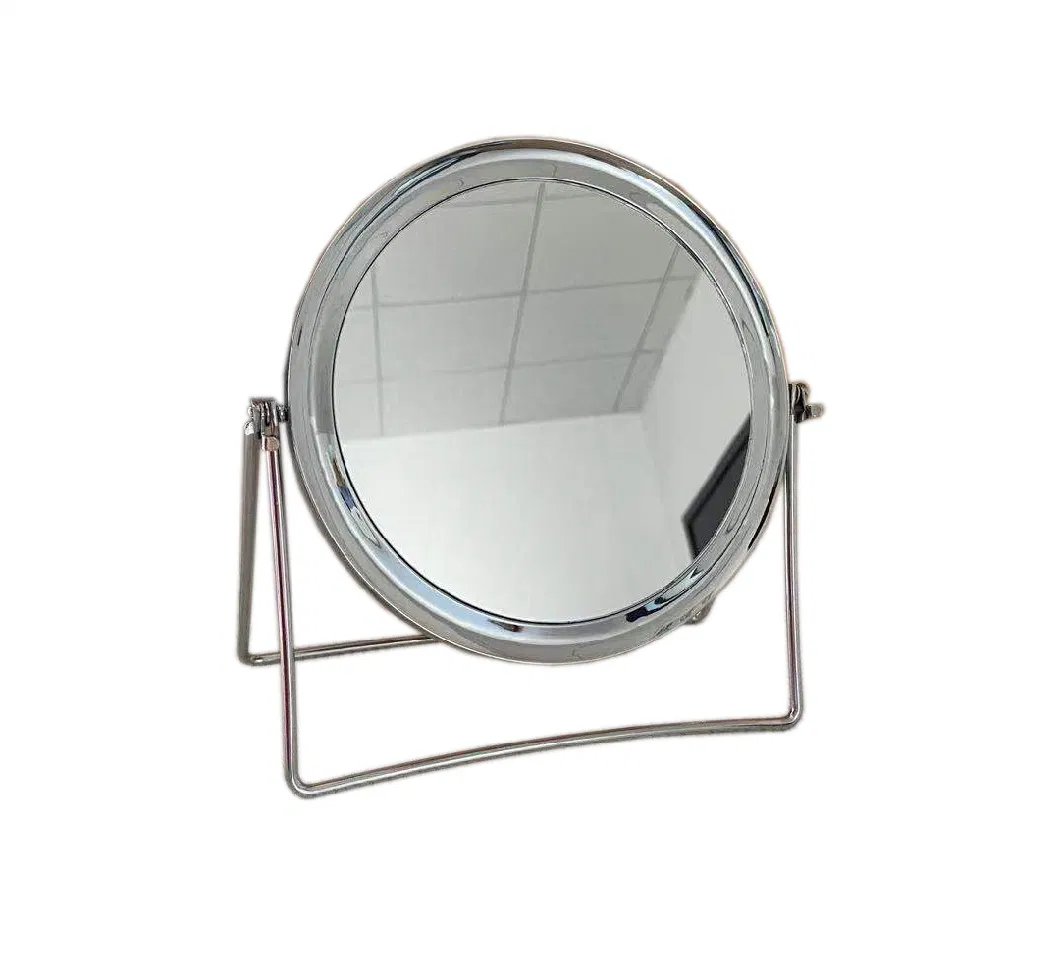 Household Stainless Steel Stand Makeup Magnifying Table Mirror Plastic Surface Galvanization Mirror Bathroom Mirror Cosmetic Mirror