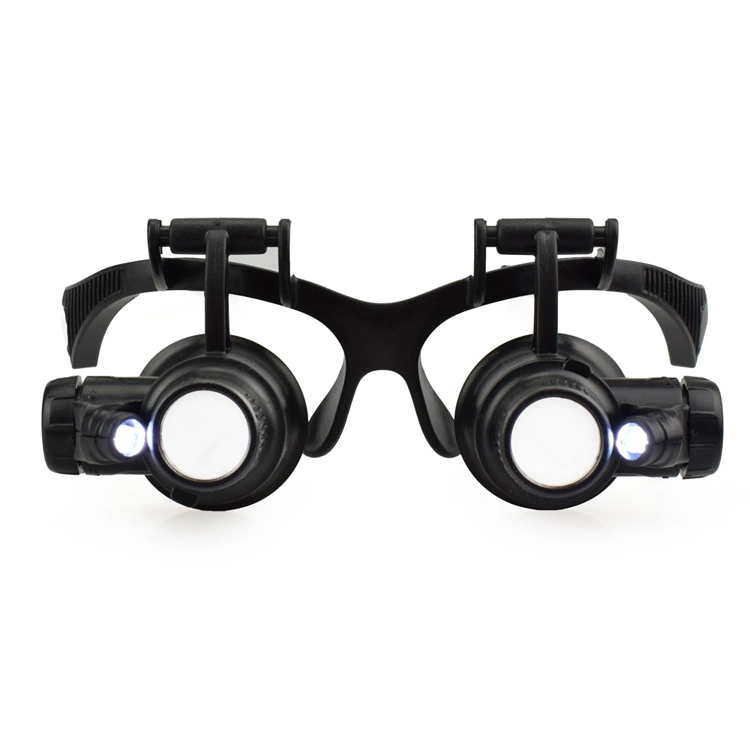 Headband 10X 15X 20X 25X Multi-Power Double LED Lights Magnifier Eye Glasses