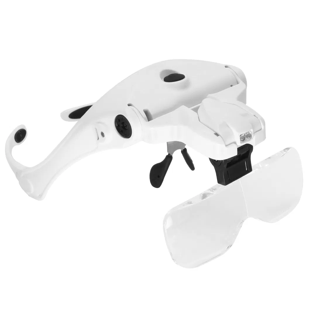 New Version Rechargeable LED Eyeglasses Bracket Headband Interchangeable Magnifier 1.0X, 1.5X, 2.0X, 2.5X, 3.5X
