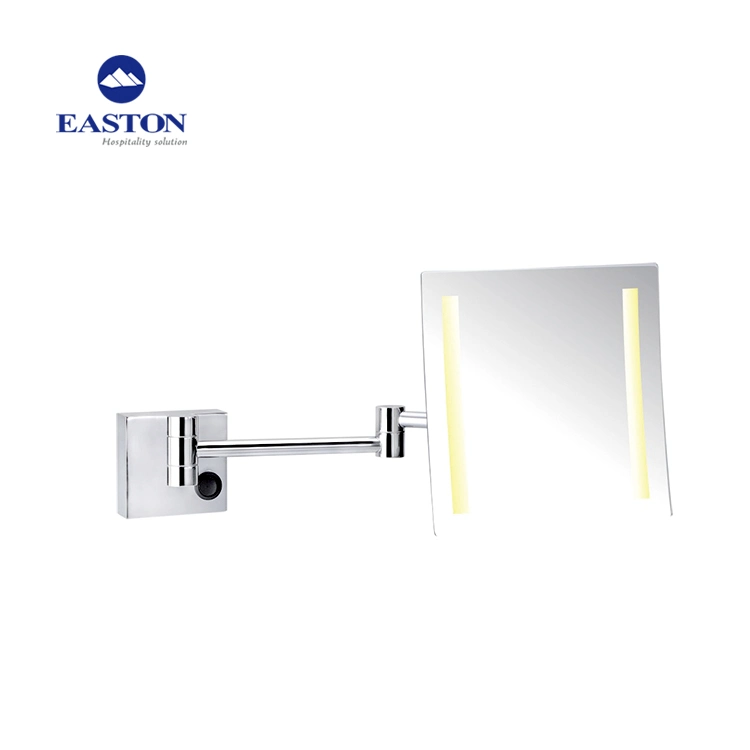 Hotel Square Wall Mounted Magnifying Mirror with LED Light