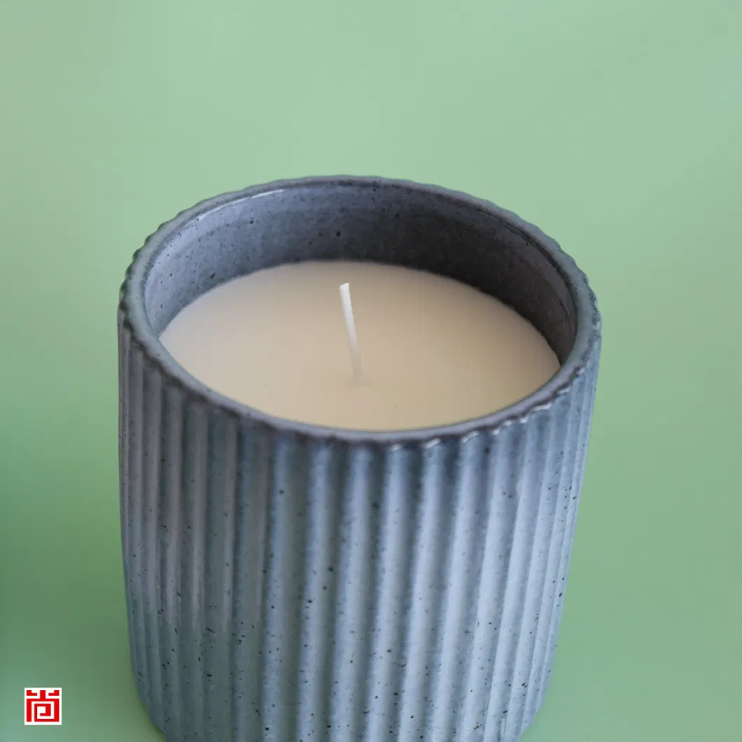 The Festival Celebrates The Deep Blue Striped Ceramic Candle Holders