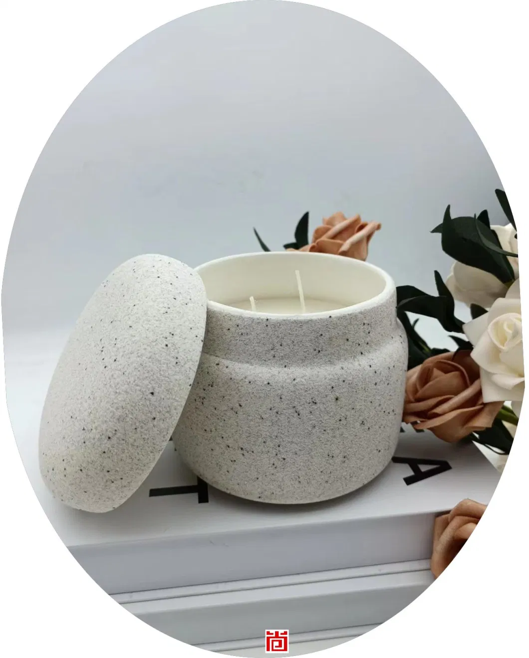 Handmade Marvellous Ceramic Candle Holder with Ceramic Lid