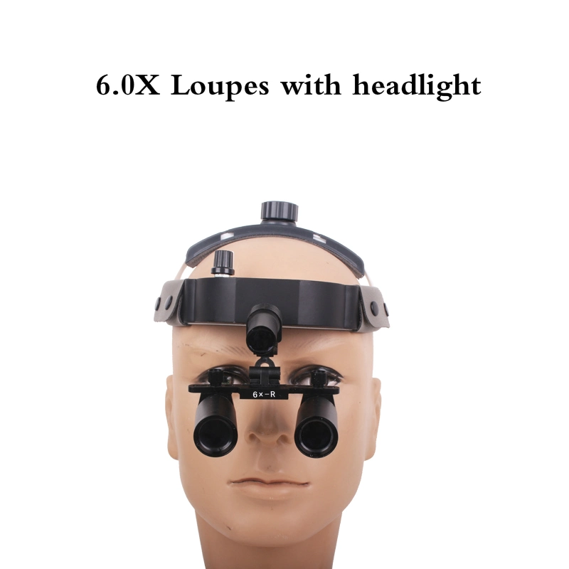 6.0X Dental Surgical Loupes Head Magnifying Glass with LED Light