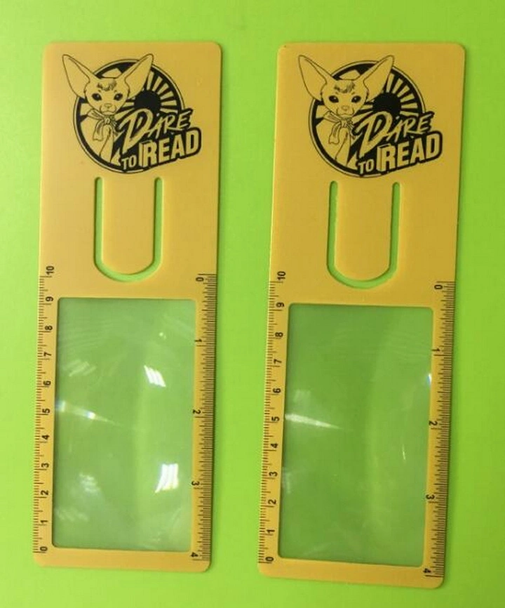 PVC Bookmark Reading Magnifier, Bookmark Magnifier Ruler, PVC Magnifying Glass