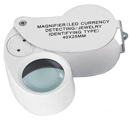 30X25mm LED UV Illuminated Folding Jeweler Loupe Magnifier (BM-MG6026)