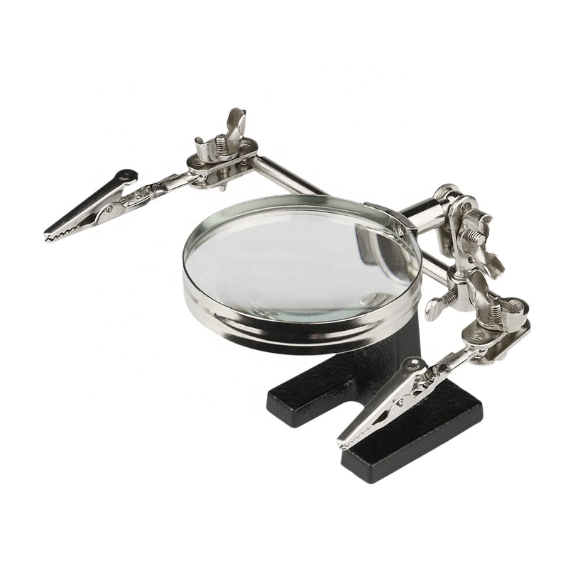 Desktop Welding Magnifying Glass with Adjustable Helping Hand Auxiliary Clips