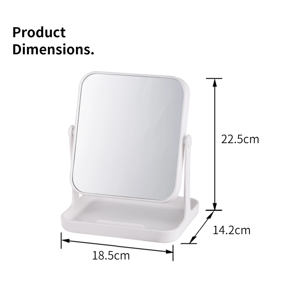 Hot Product 1X5X Magnifying Frame Girls Soft Rubber Touch Rectangular Shape Makeup Cosmetic Desktop Table Mirror