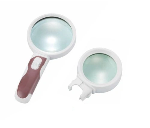 Interchangeable 2.5X/5X Handheld Magnifier 2 LED Magnifying Glass (BM-BG2008)