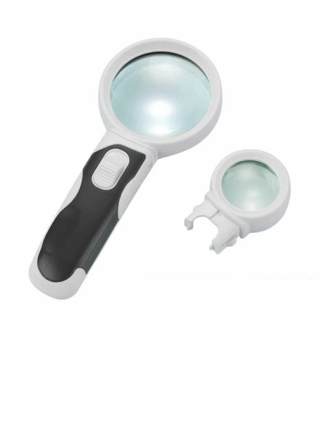 Interchangeable LED Magnifying Glass Magnifier 3X/16X Illuminated 2 Lens (BM-BG2002)