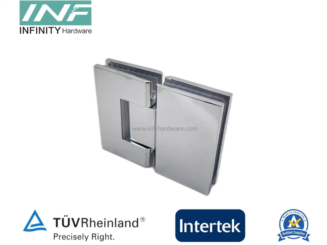 Glass to Glass Straight Corner Glass Door Shower Hinge with Adjustable Pin and Glass Door Open and Close Any Angle Function