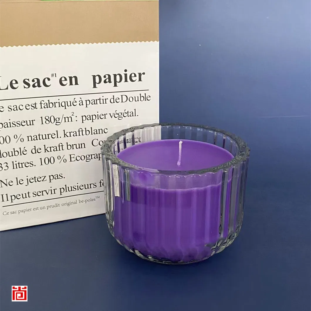 Marvellous Popular Glass Candle Holder with Stripes for Decor