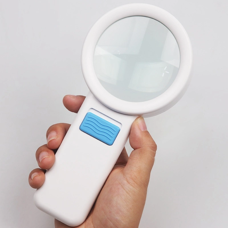 New Double Lens 10X Handheld Magnifying Glass with LED Light for Reading Inspection High Power Magnifier